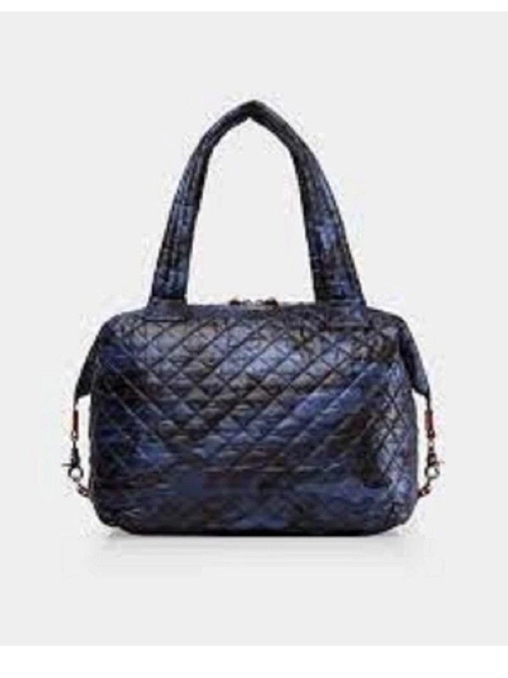 MZ Wallace Sutton Quilted Tote in Dark Navy Camo with Matching Pouch 229